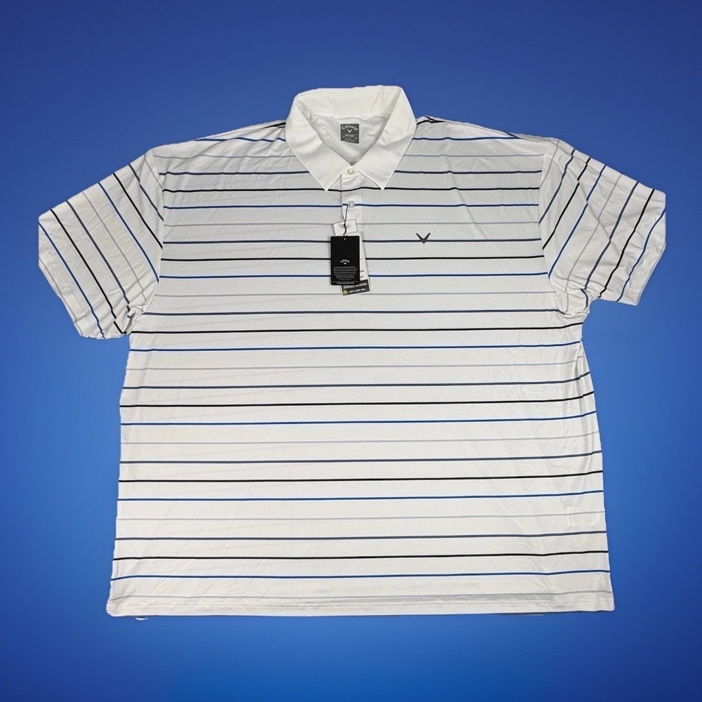Callaway OPTI-DRI 4X White Black/Blue/Gray Stripes NWT